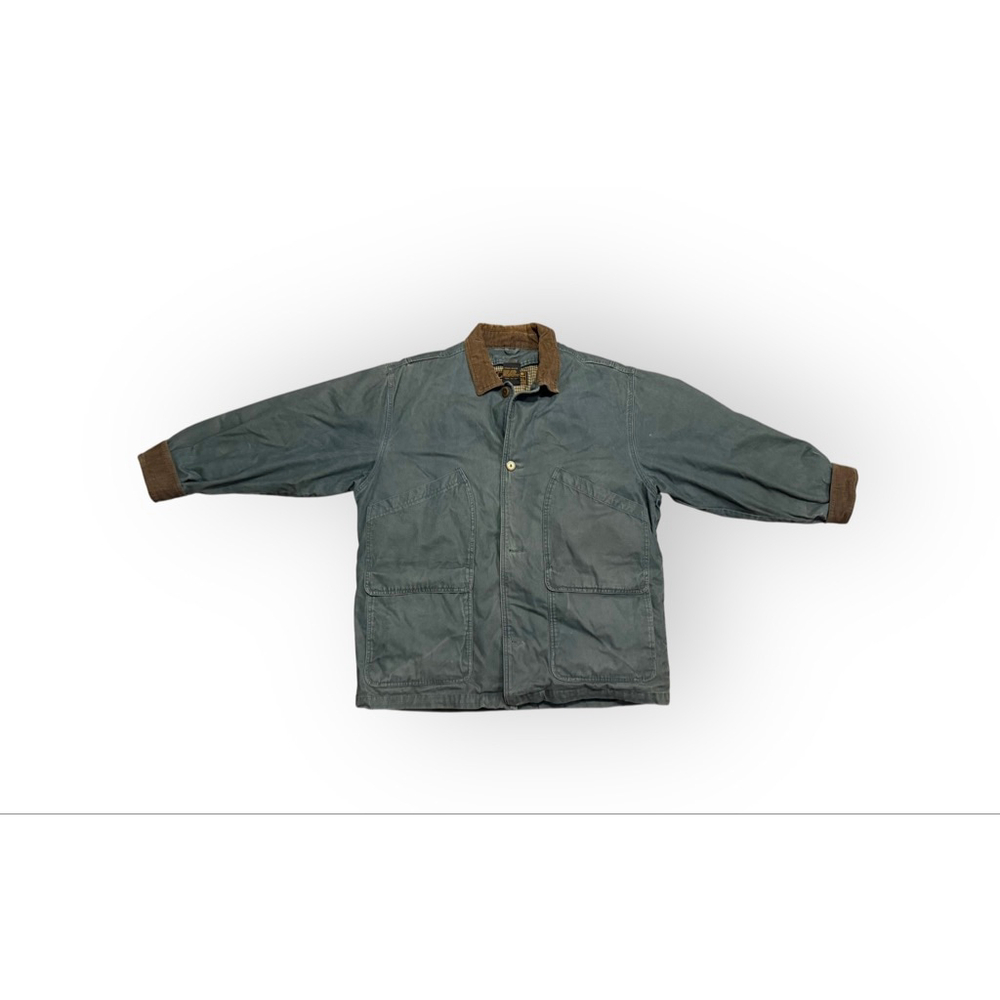Eddie Bauer Olive Green Field Jacket with Brown Accents
